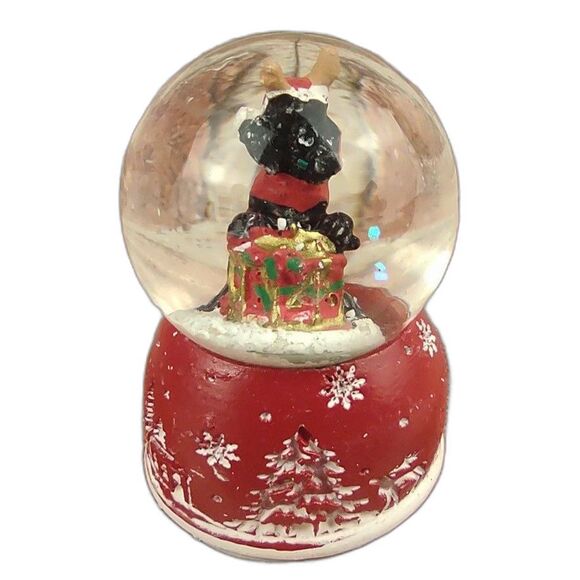 Mini Christmas Reindeer Dog Tree Snowglobe Waterglobe Snow Globe Santa Reindeers - Picture 1 of 16